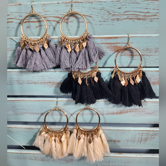 NEW 3 Pair of Tassel Earrings - Picture 3 of 4